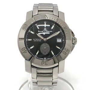Baume & Mercier 65353 Kay Platn Small Second Automatic Date Wristwatch SS Silver